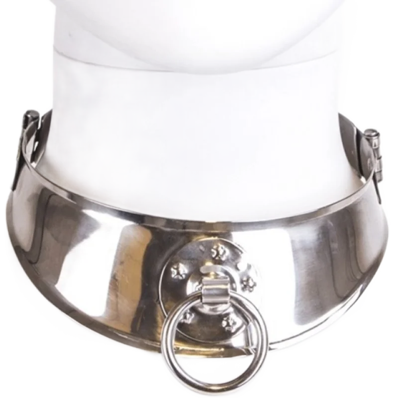 Premium Μεταλλικό Κολάρο Υποταγής από Ανοξείδωτο Ατσάλι με Δαχτυλίδι - Metal Hard Kink Lab