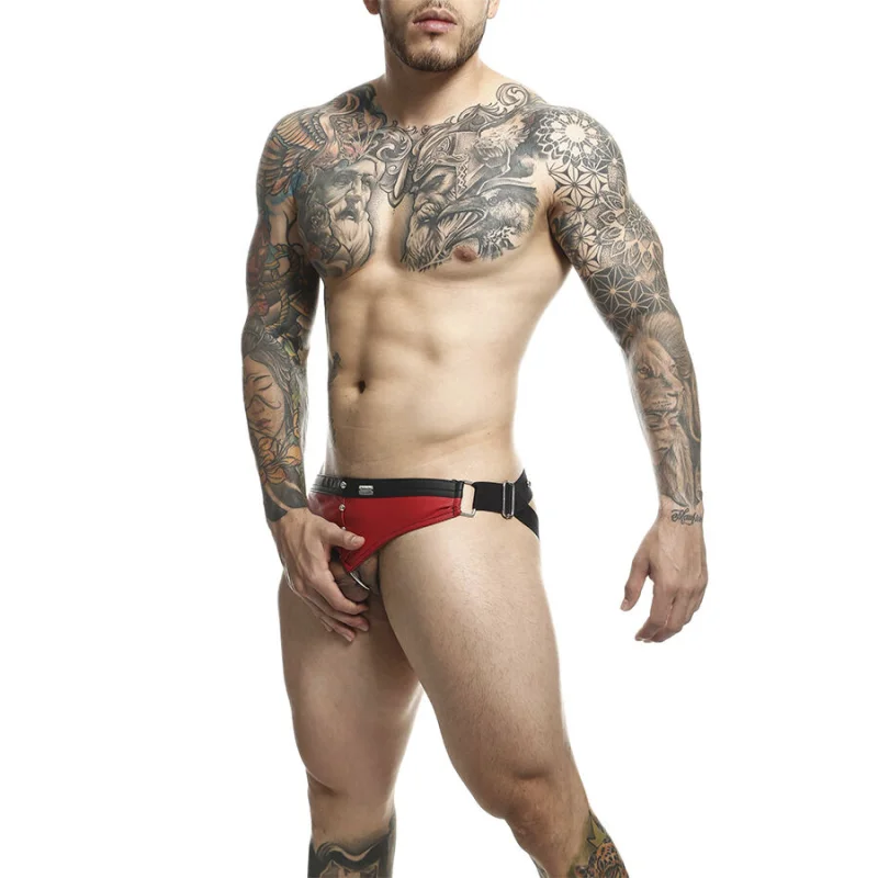 Dungeon Jockstrap - Ανδρικό Jockstrap με Δαχτυλίδι Πέους Open Front-back - Κόκκινο - One Size
