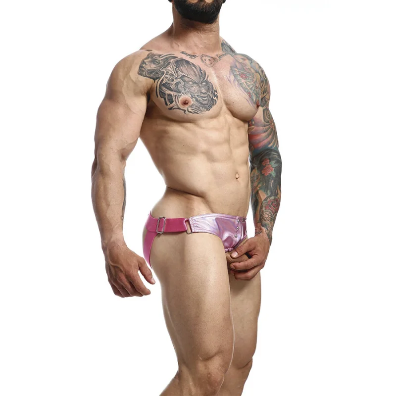 Dngeon Jockstrap - Ανδρικό Jockstrap Από Pu Leather με Δαχτυλίδι Πέους - Ροζ - One Size product.details.thumbnail 2