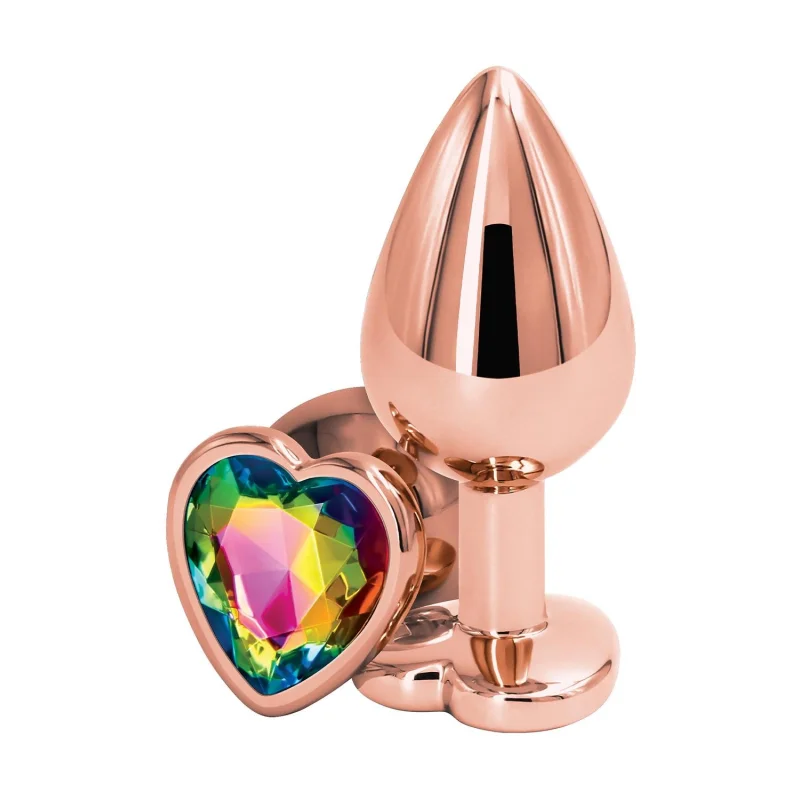 Rear Assets Rose Gold Heart Anal Plug - Medium Rainbow - Ns Novelties Related Products