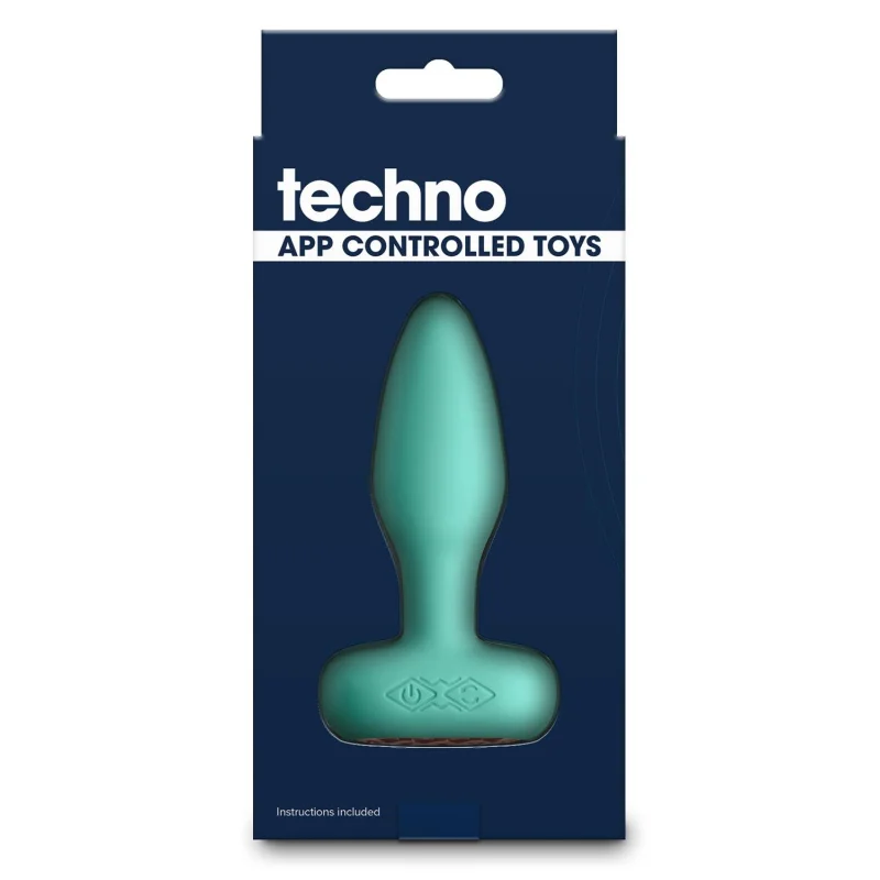 Techno Prism Teal Vibrating Anal Plug - App-controlled, Body-safe Silicone product.details.thumbnail 3