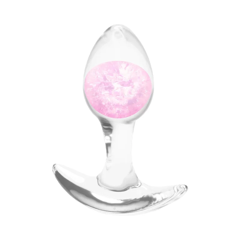 Cosmic Glams - Plug Small - Liquid Silicone Anal Plug With Glass Marble - Pink