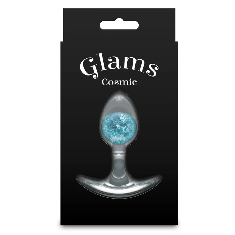 Cosmic Glams - Plug Small - Liquid Silicone Anal Plug With Glass Marble - Blue product.details.thumbnail 2