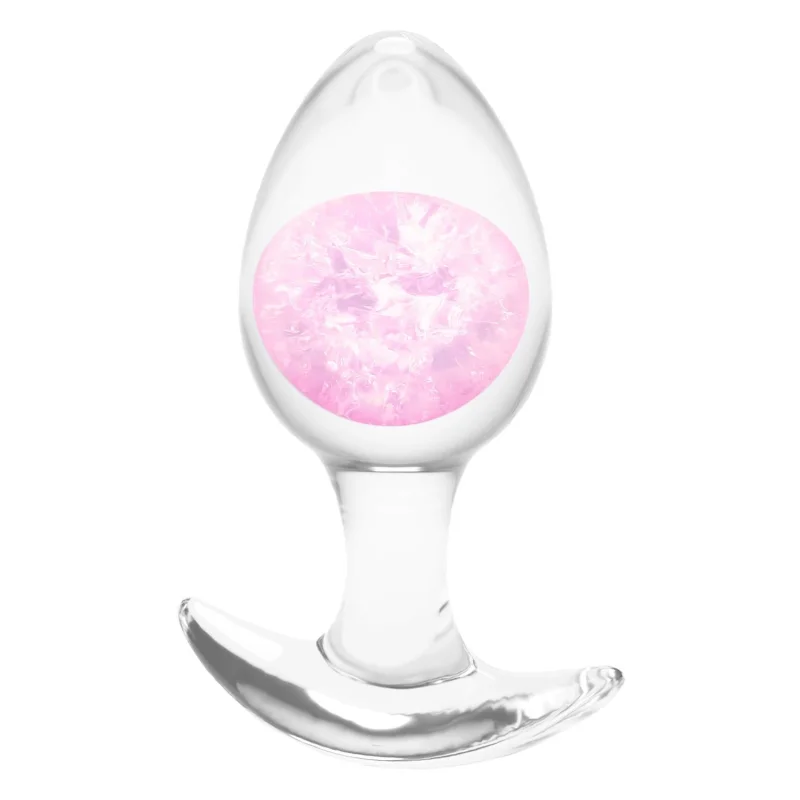 Cosmic Glams - Plug Medium - Liquid Silicone Anal Plug With Glass Marble - Pink
