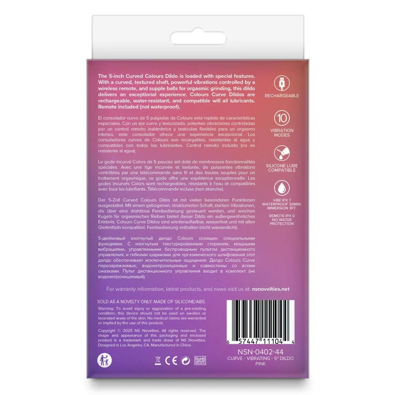 Curved Colours - Ομοίωμα με Δόνηση και Τηλεχειριστήριο - 13 Cm - Ροζ product.details.thumbnail 2