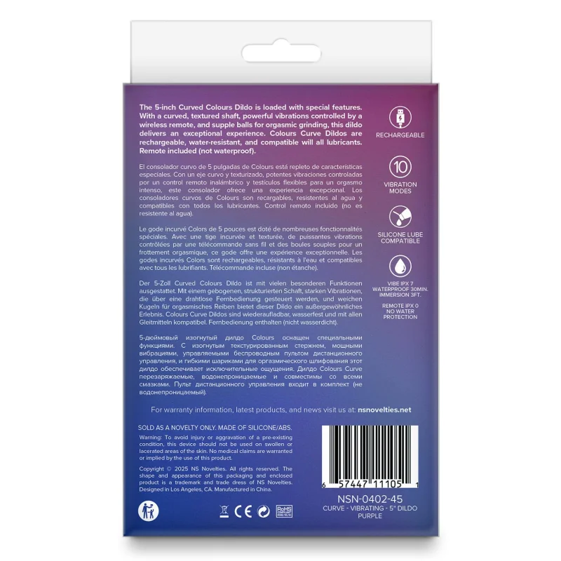 Curved Colours - Ομοίωμα με Δόνηση και Τηλεχειριστήριο - 13 Cm - Μωβ product.details.thumbnail 2