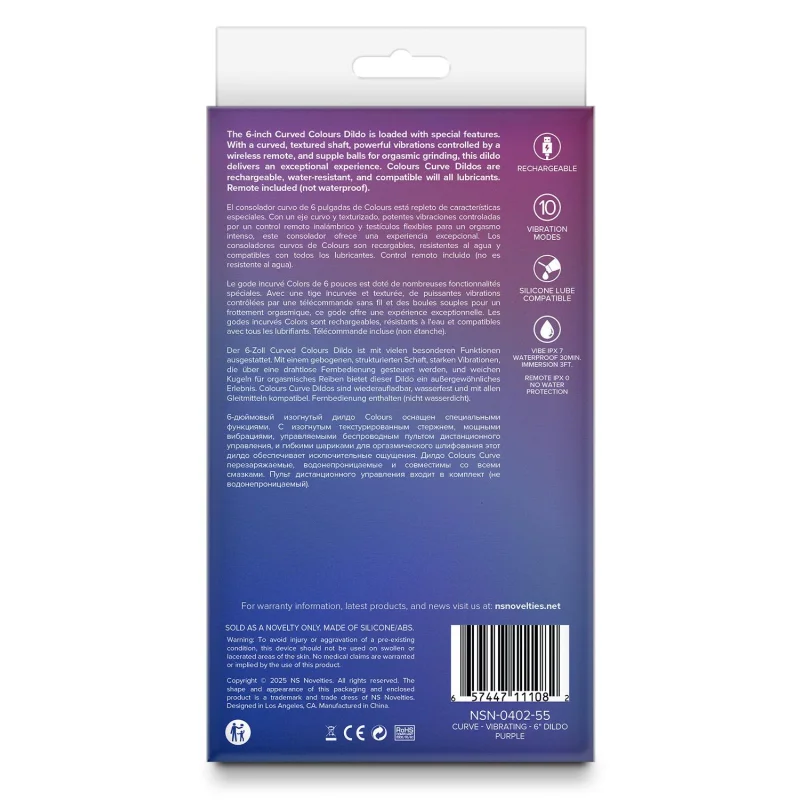 Curved Colours - Ομοίωμα με Δόνηση και Τηλεχειριστήριο - 16 Cm - Μωβ product.details.thumbnail 2