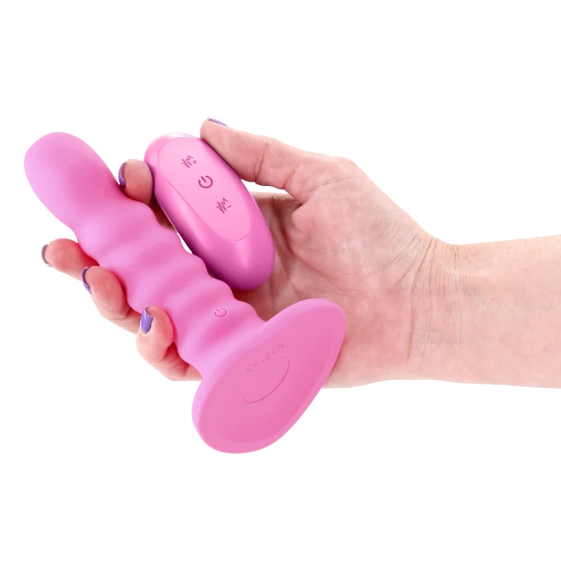 Colours Ribbed - Vibrating Dildo - 15 Cm - Pink