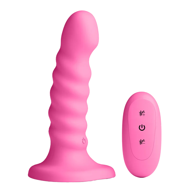 Colours Ribbed - Vibrating Dildo - 15 Cm - Pink