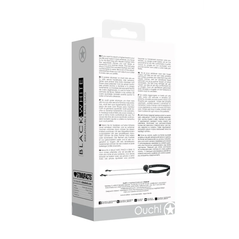 Breathable Ball Gag με Πιαστράκια Θηλών - Μαύρο product.details.thumbnail 2