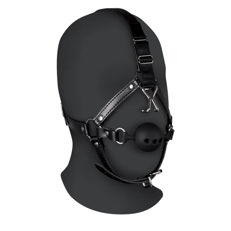 Head Harness με Φίμωτρο Μπάλας και Γάντζους Μύτης - Ouch! By Shots Kink Lab