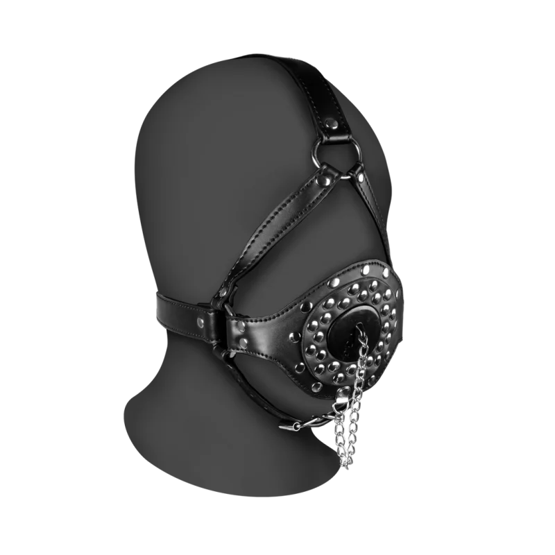 Head Harness με Open Mouth Φίμωτρο και Stopper - Ouch! By Shots Kink Lab