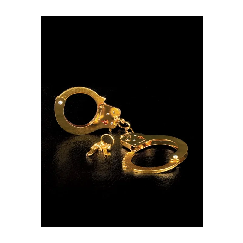 Gold Metal Cuffs - Χρυσές Μεταλλικές Χειροπέδες με Κουμπί Άμεσης Απασφάλισης product.details.thumbnail 1