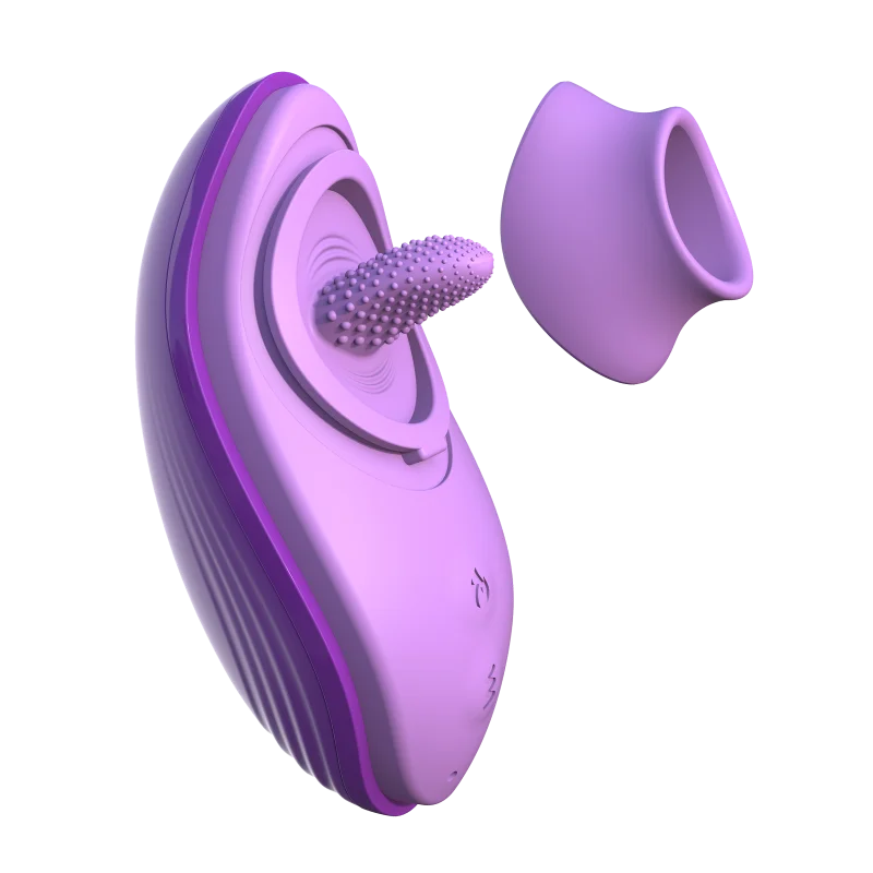 Her Silicone Fun Tongue - Δονούμενος Διεγέρτης Γλώσσας με Θέρμανση - Μοβ