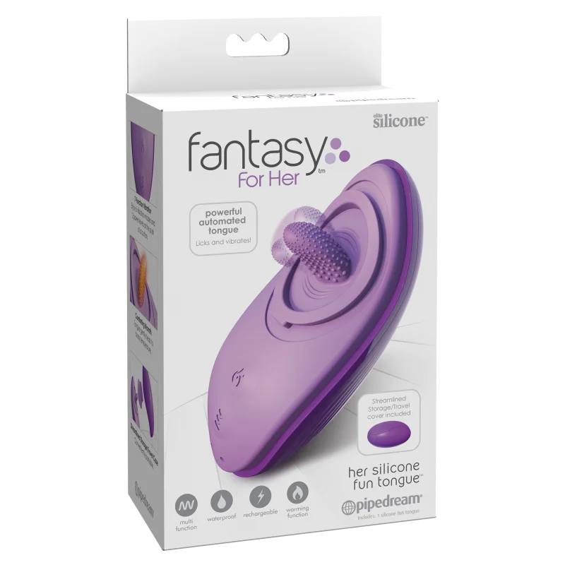 Her Silicone Fun Tongue - Δονούμενος Διεγέρτης Γλώσσας με Θέρμανση - Μοβ product.details.thumbnail 4