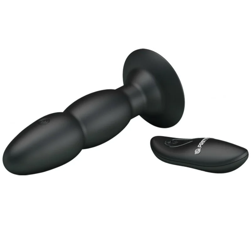 Vibrating & Rotating Anal Plug With Remote Control
