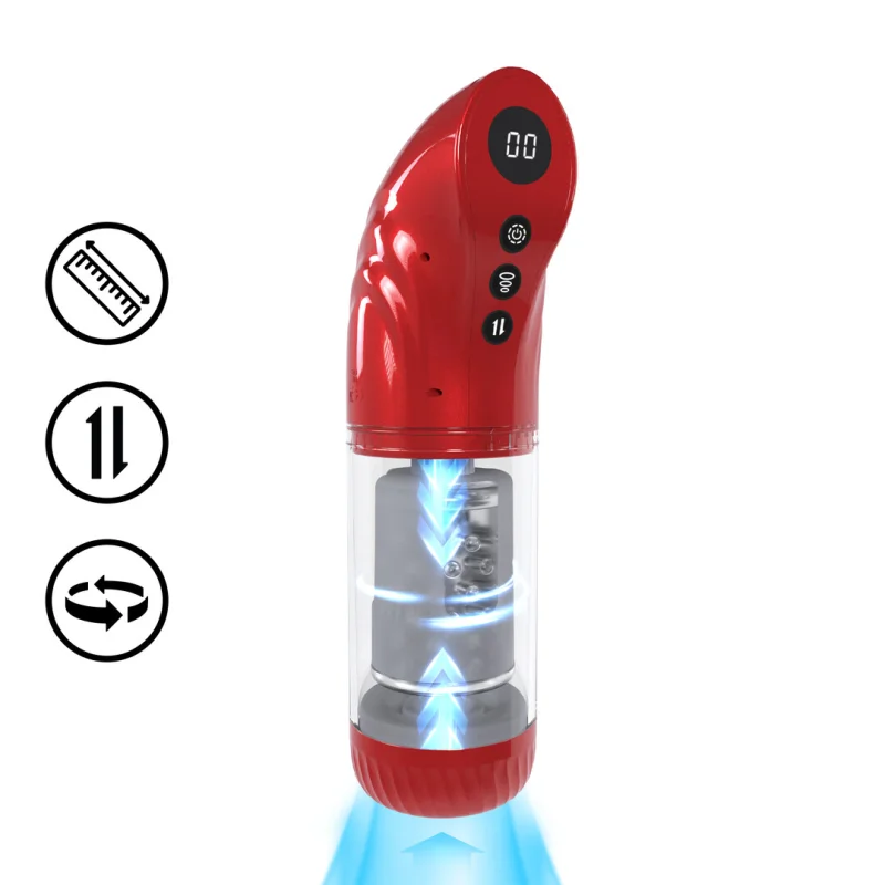 StrokeMate - Rechargeable Automatic Masturbator - Red - Pumped By Shots Related Products