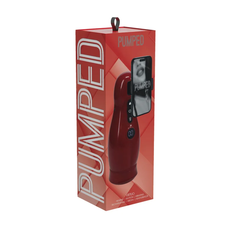 Virtuo - Suction And Vibration Masturbator Sleeve - Red