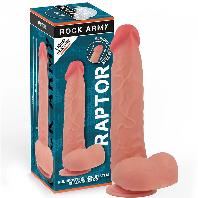 Raptor - Ρεαλιστικό Ομοίωμα Πέους Liquid Silicone - 24 Cm - Rock Army Ρεαλιστικά Ομοιώματα