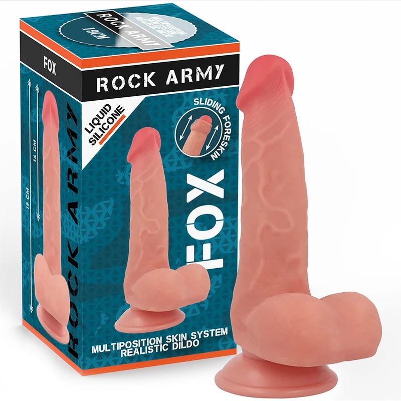 Fox - Ρεαλιστικό Ομοίωμα Πέους Liquid Silicone - 19 Cm - Rock Army Ρεαλιστικά Ομοιώματα