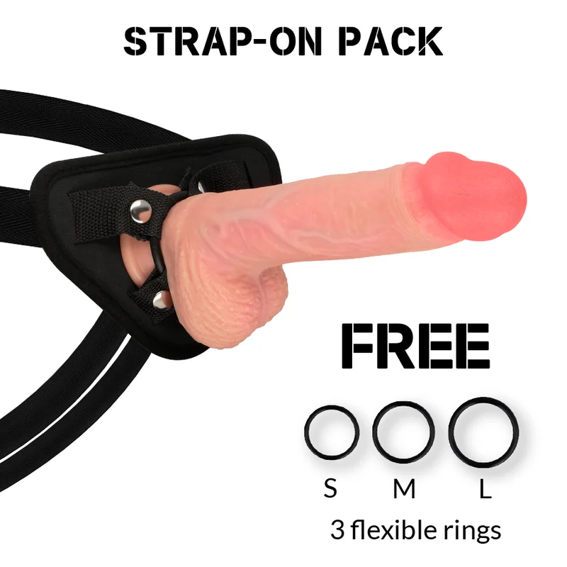 Spitfire - Harness Set With Realistic Dildo - 21 Cm