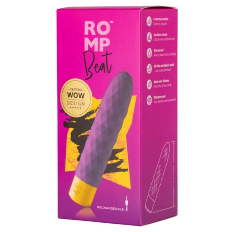 Beat - Mini Vibrating Bullet With Ribbed Surface -  Purple