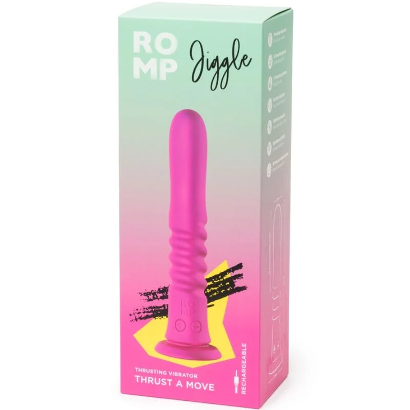 Jiggle - Up & Down Thrusting Vibrator With Suction Cup - Pink