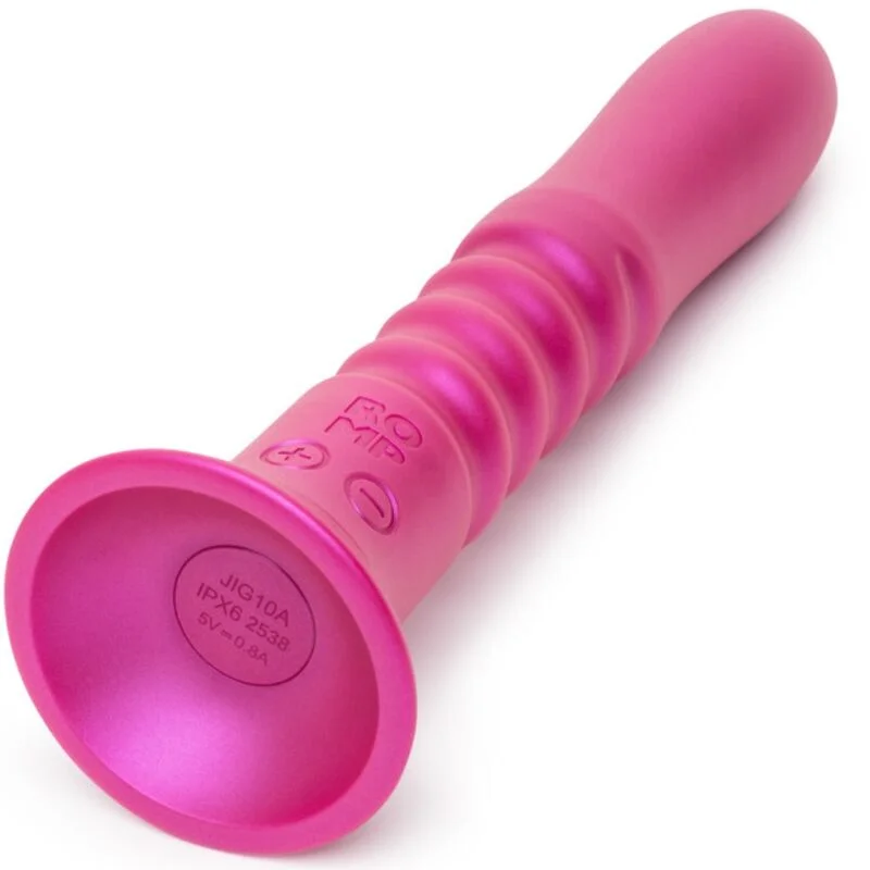 Jiggle - Up & Down Thrusting Vibrator With Suction Cup - Pink
