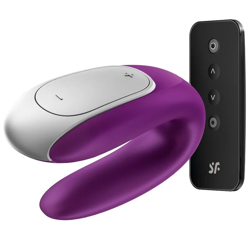 Double Fun - Couples Vibrator With Remote & App Control - Purple