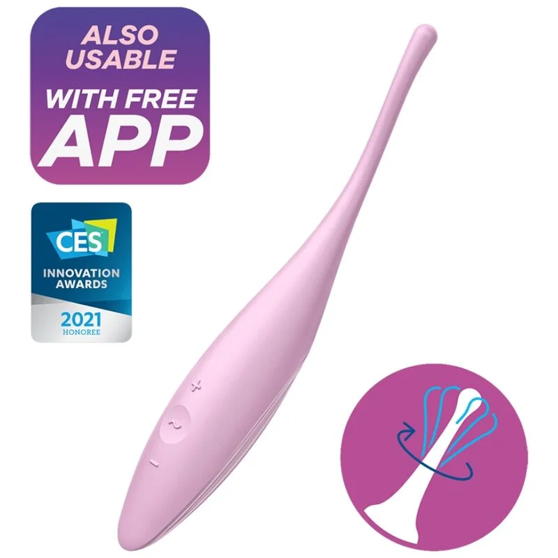 Twirling Joy - Clitoral Tip Vibrator With Circulating Vibrations & App Control - Pink