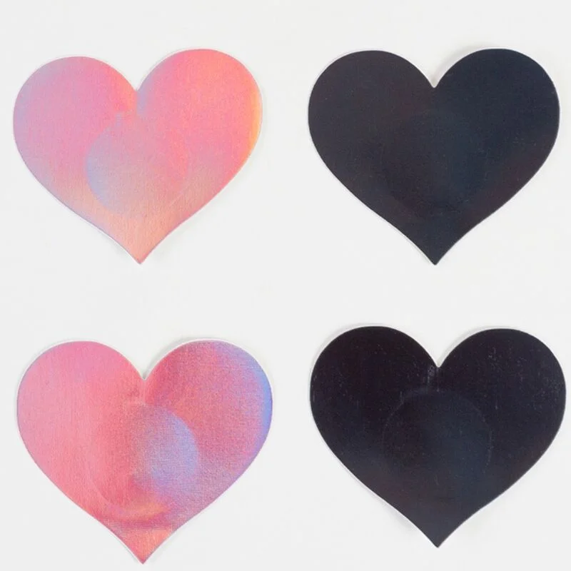 Wow Boobs Heart Nipple Covers - Holographic - 2 Ζευγάρια