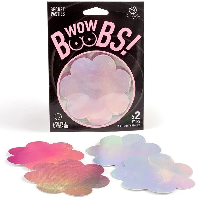 Wow Boobs! Flower Nipple Covers - Holographic - 2 Ζευγάρια