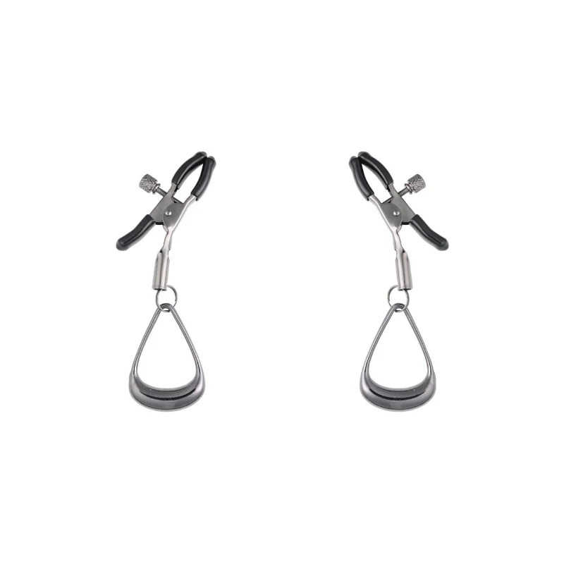 Ex's & Oh's - Velvet Noir - Adjustable Nipple Clamps With Tugging Loops - Sportsheets Accessories & Adornments