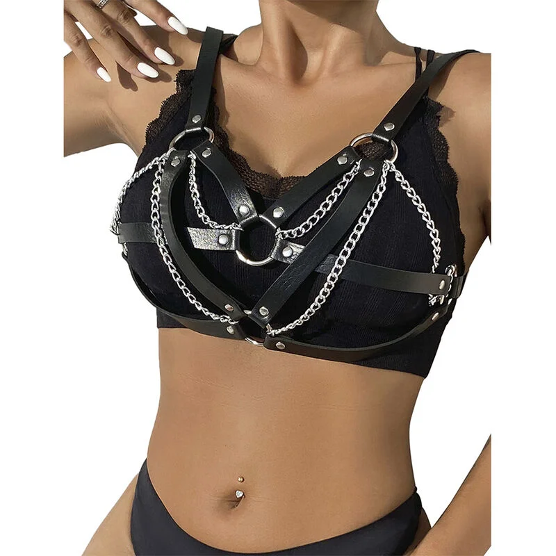 Punk Bondage Ζώνη με Μεταλλική Πόρπη - Μαύρο - One Size product.details.thumbnail 1