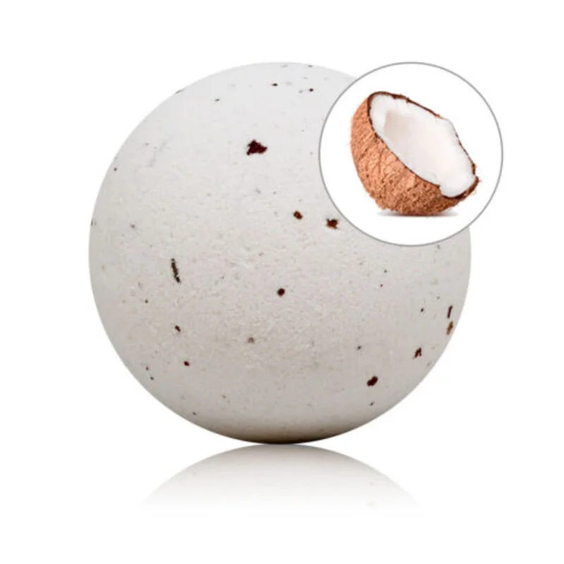 Bath Bomb Καρύδα με Ροδοπέταλα - Αρωματικό Bath Bomb Μπάνιου - 140 G