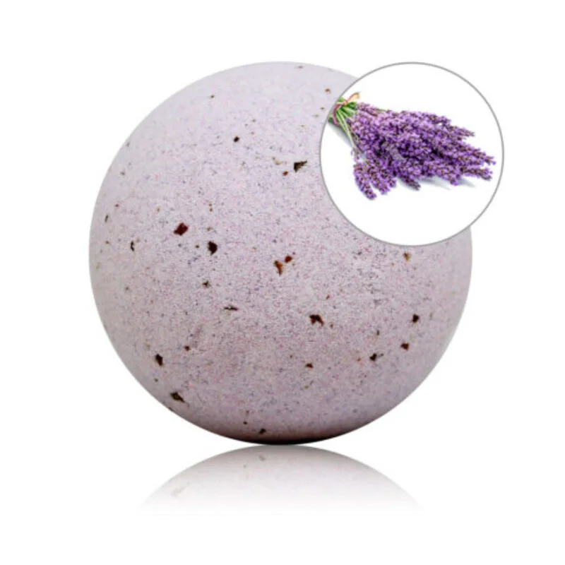 Bath Bomb Λεβάντα με Ροδοπέταλα - Αρωματικό Bath Bomb Μπάνιου - 140 G