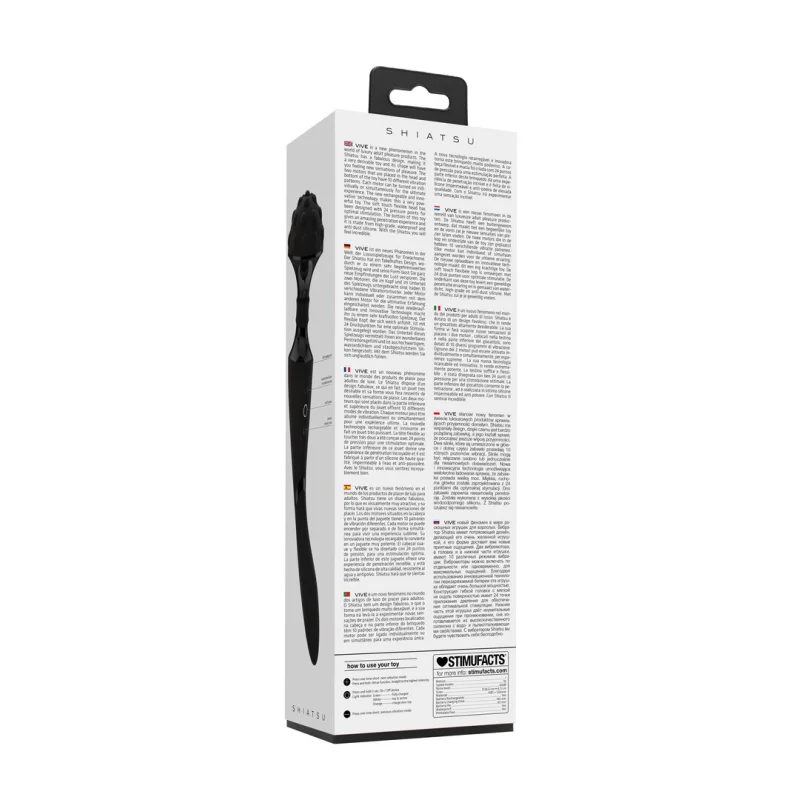 Shiatsu - Rechargeable Dual-stimulation Vibrator With 2 Motors - Black