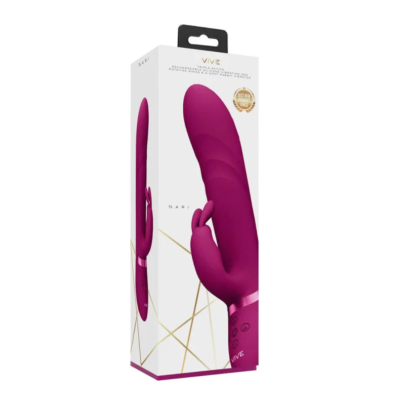 Nari - G-spot Rabbit Vibrator With Rotating Beads - Pink
