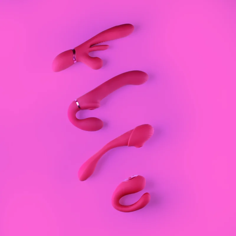 Yoko - Rechargeable Triple-action Vibrator With Dual Prongs And Clitoral Pulse Wave - Pink product.details.thumbnail 4