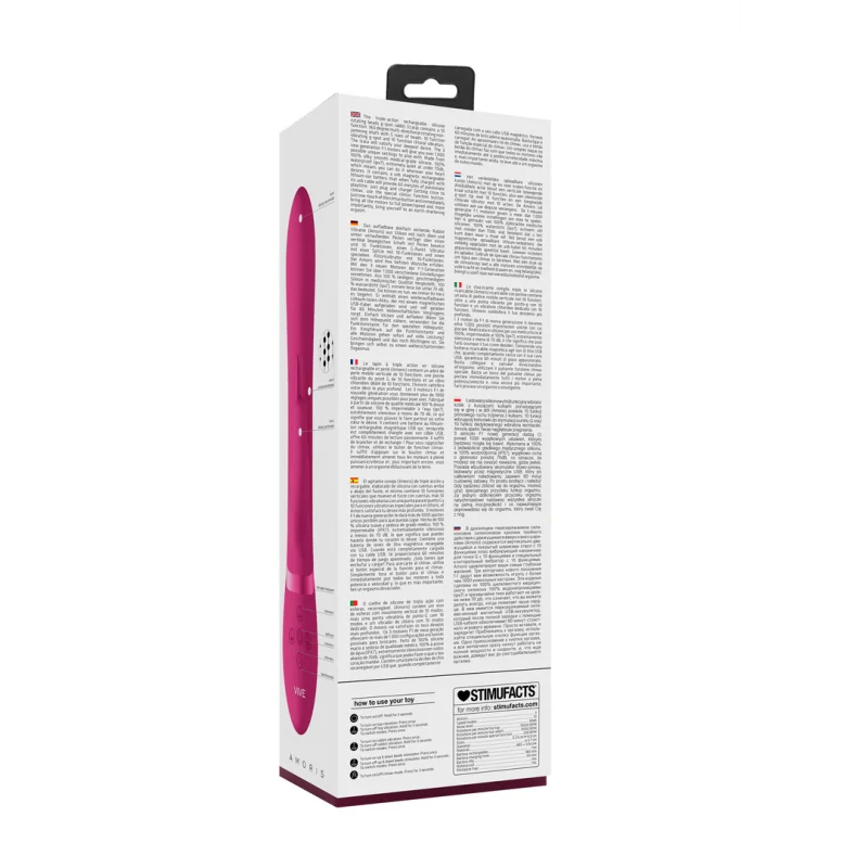 Amoris - Rechargeable Up-and-down Beaded Rabbit Vibrator - Pink product.details.thumbnail 1