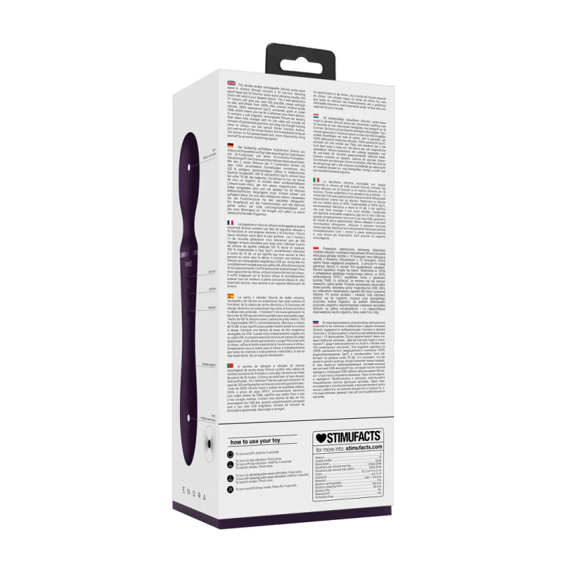 Enora - Rechargeable Double-ended Pulse-wave Wand Vibrator - Purple product.details.thumbnail 1