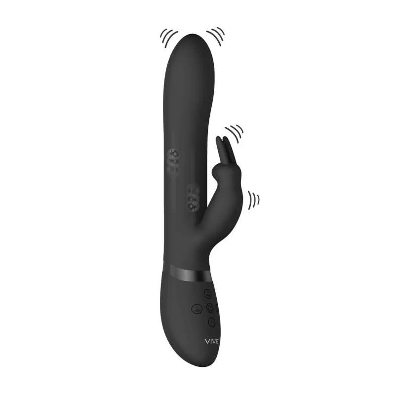Amoris - Rechargeable Up-and-down Beaded Rabbit Vibrator - Black product.details.thumbnail 2