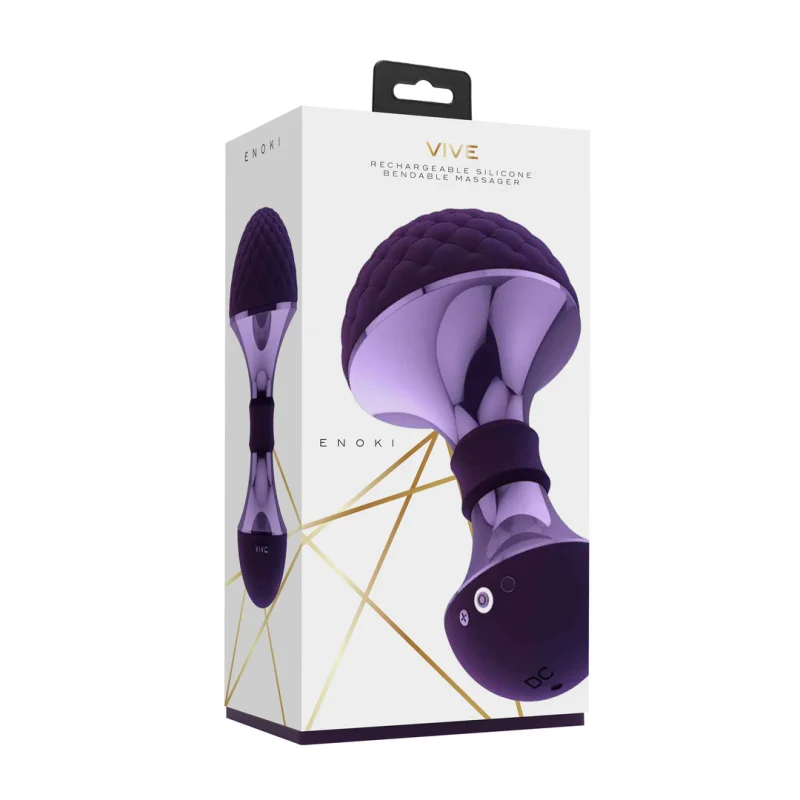 Enoki - Waterproof Massager Vibrator With Flexible Head And Climax Function - Purple