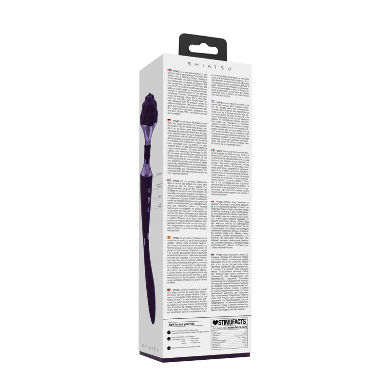 Shiatsu - Rechargeable Double-ended Massage Vibrator With 2 Motors - Purple product.details.thumbnail 1