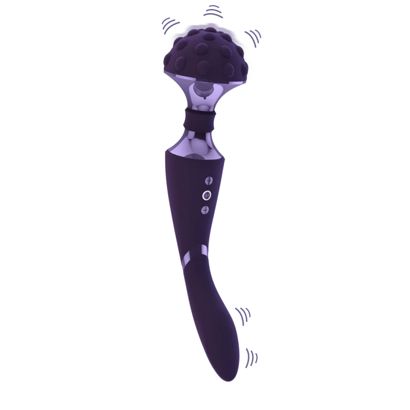 Shiatsu - Rechargeable Double-ended Massage Vibrator With 2 Motors - Purple product.details.thumbnail 2