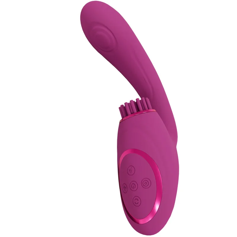 Gen - Triple-stimulation Vibrator With Soft Bristles And Pulse Wave - Pink product.details.thumbnail 3