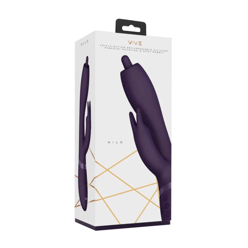 Nilo - Rechargeable Rotating G-spot Rabbit Vibrator - Purple