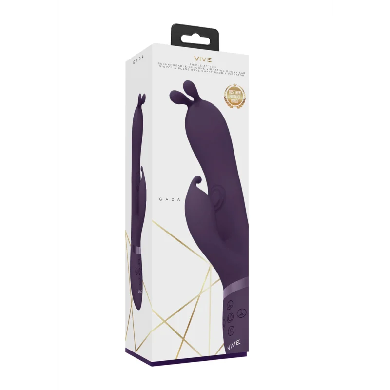 Gada - Rechargeable G-spot Rabbit Vibrator With Pulse Wave Shaft - Purple