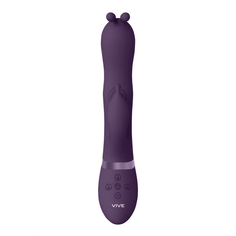Gada - Rechargeable G-spot Rabbit Vibrator With Pulse Wave Shaft - Purple