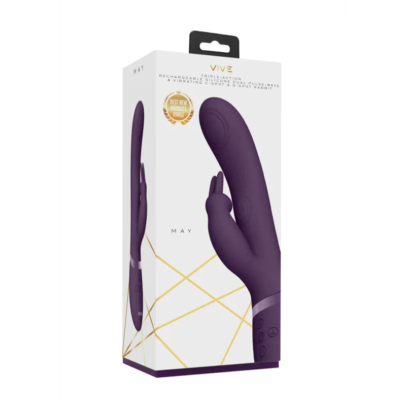 May - Επαναφορτιζόμενος Dual Pulse-wave Rabbit Δονητής με 3 Μοτέρ - Μοβ